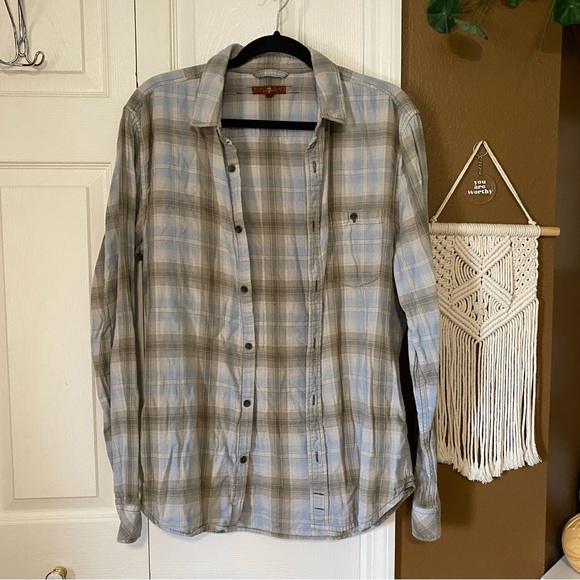 7 for all mankind men’s lightweight plaid button down // Size M - Picture 1 of 5